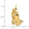 14K Yellow Gold Praying Hands Pendant Charm Jewelry 26mm x 19mm